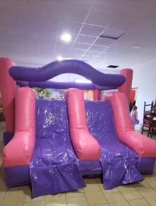 Castillo Hinchable Doble Tobogán Princesas y Unicornios — alquiler en Coslada