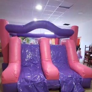 Castillo Hinchable Doble Tobogán Princesas y Unicornios — alquiler de castillo hinchable grande en Madrid